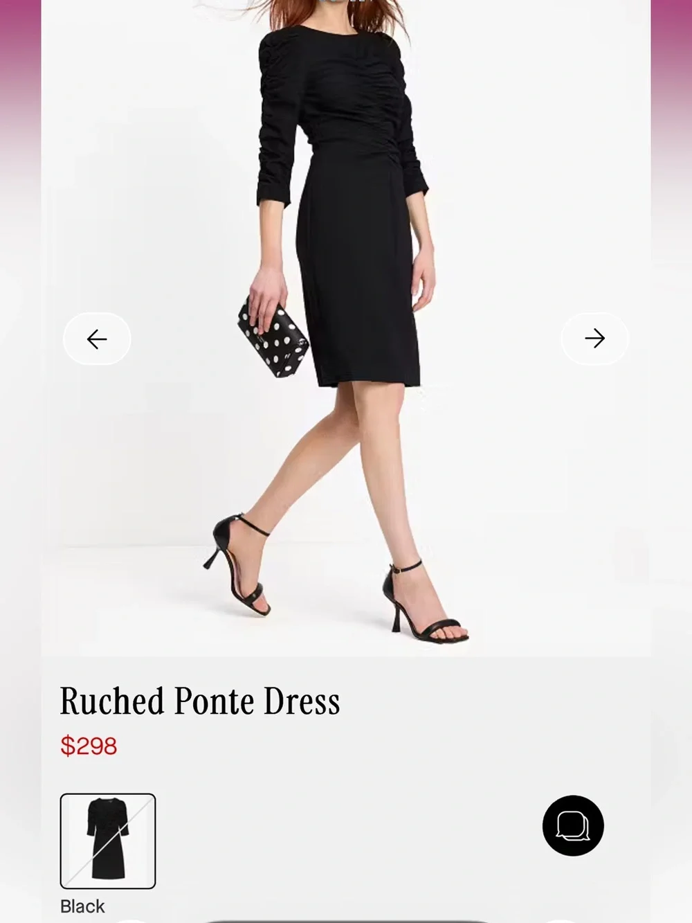 kate spade black ruched